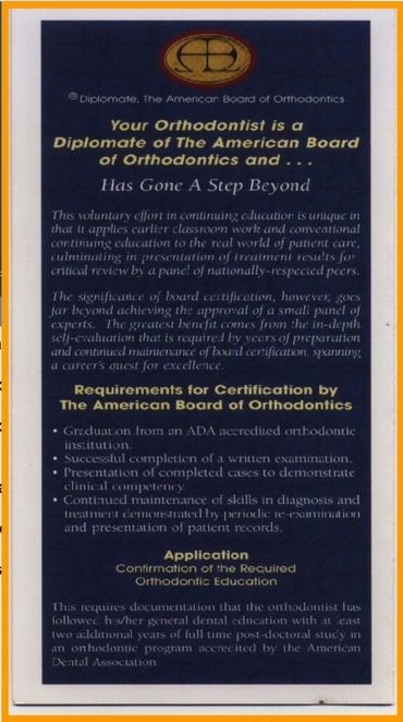 American Board of Orthodontics Certificate Requirements Left View