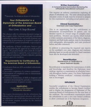 American Board of Orthodontics Certificate Requirements